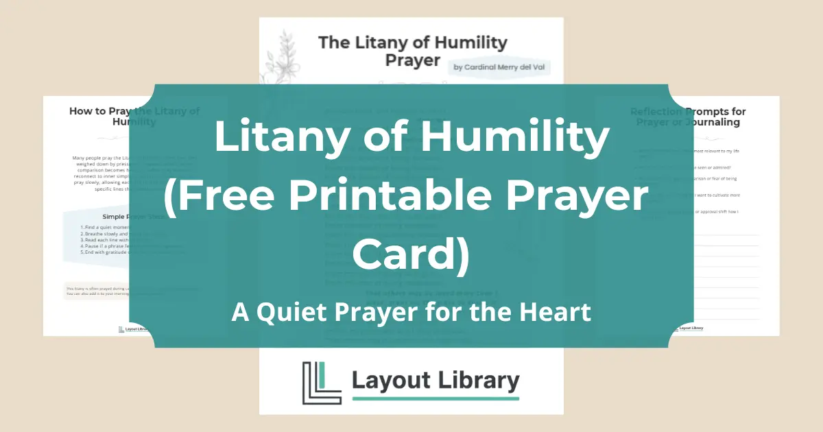 Featured Image - Litany of Humility Printable Prayer Card