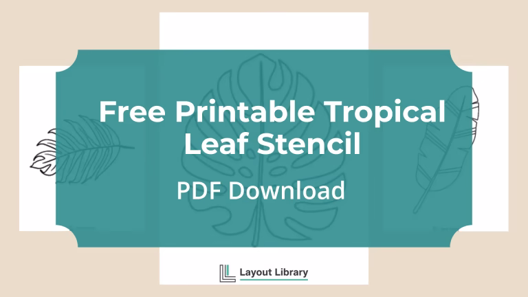 Featured Image - Free Printable Tropical Leaf Stencil