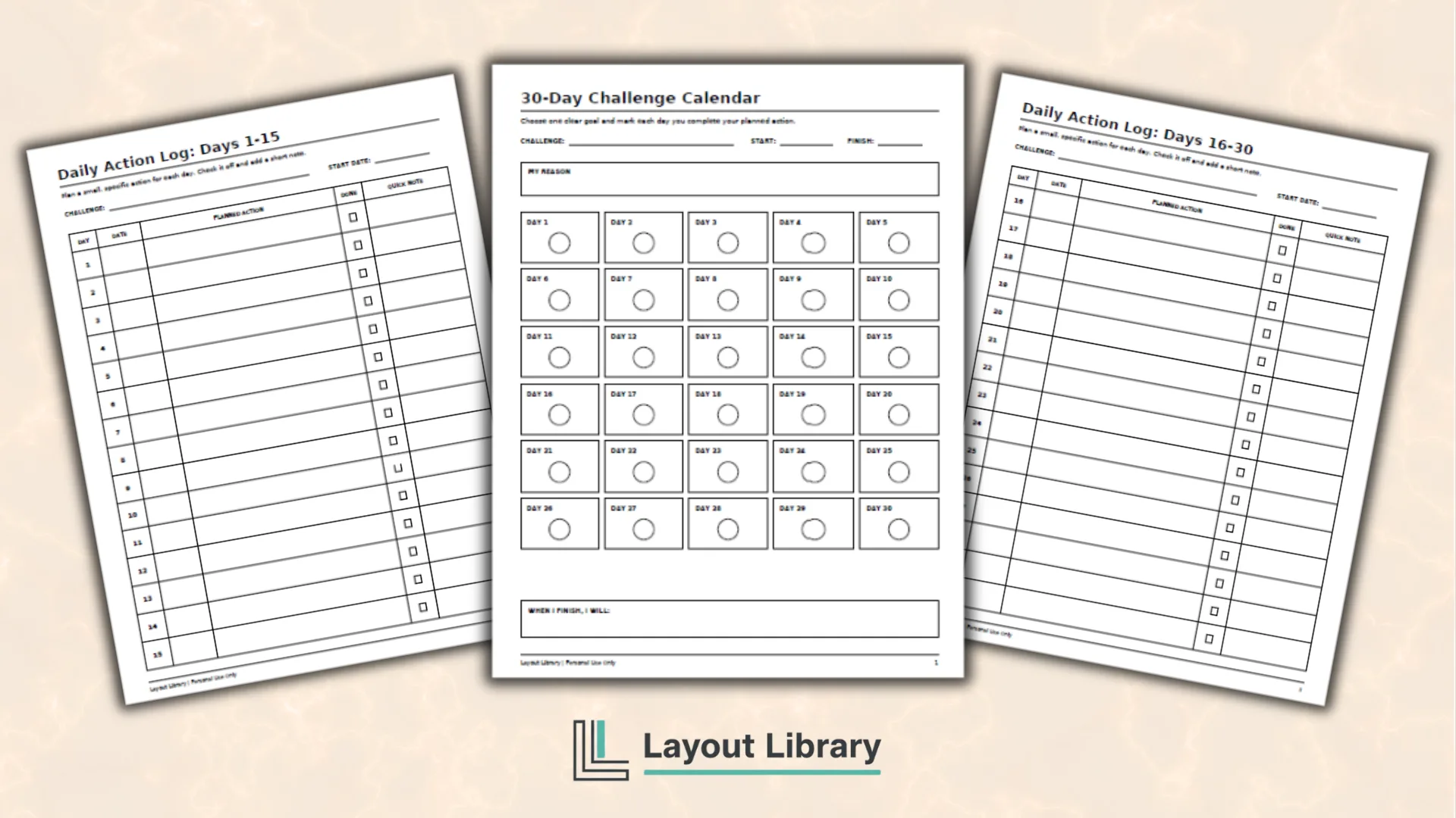 Featured Image - Free Printable 30-Day Challenge Calendar