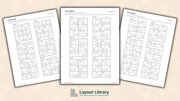 Featured Image - Free Printable 6x6 Sudoku