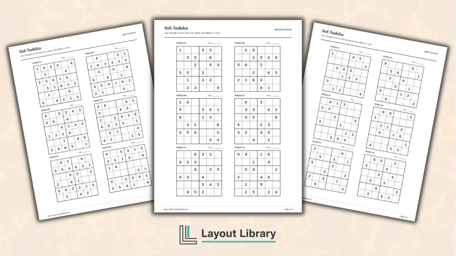 Featured Image - Free Printable 6x6 Sudoku