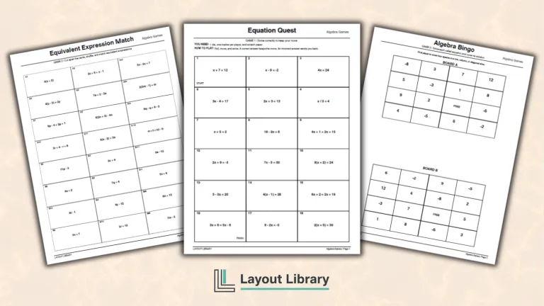 Featured Image - Free Printable Algebra Games