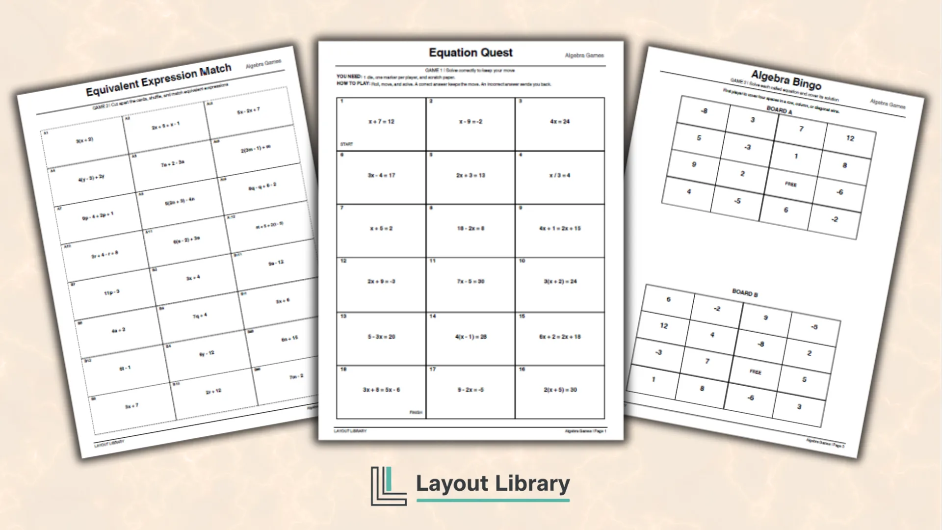 Featured Image - Free Printable Algebra Games