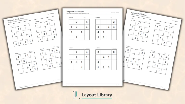 Featured Image - Free Printable Beginner 4x4 Sudoku