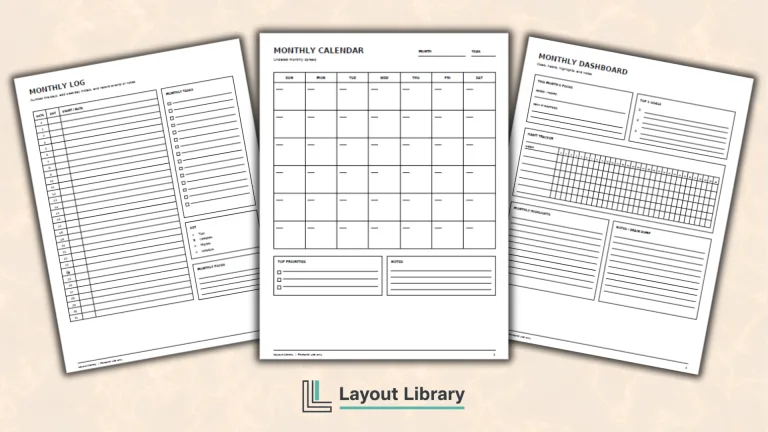 Featured Image - Free Printable Bullet Journal Monthly Calendar
