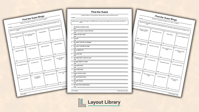 Featured Image - Free Printable Find the Guest Game
