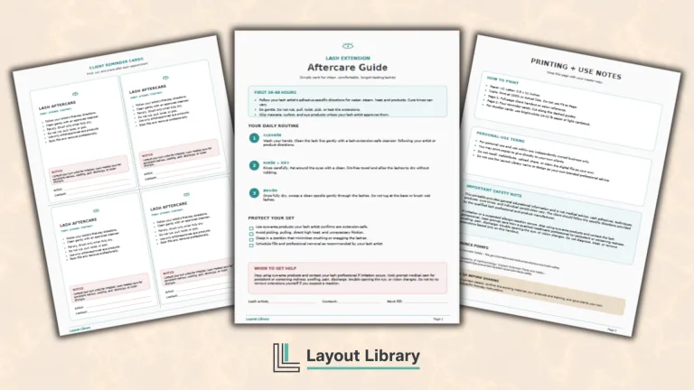 Featured Image - Free Printable Lash Aftercare Guide