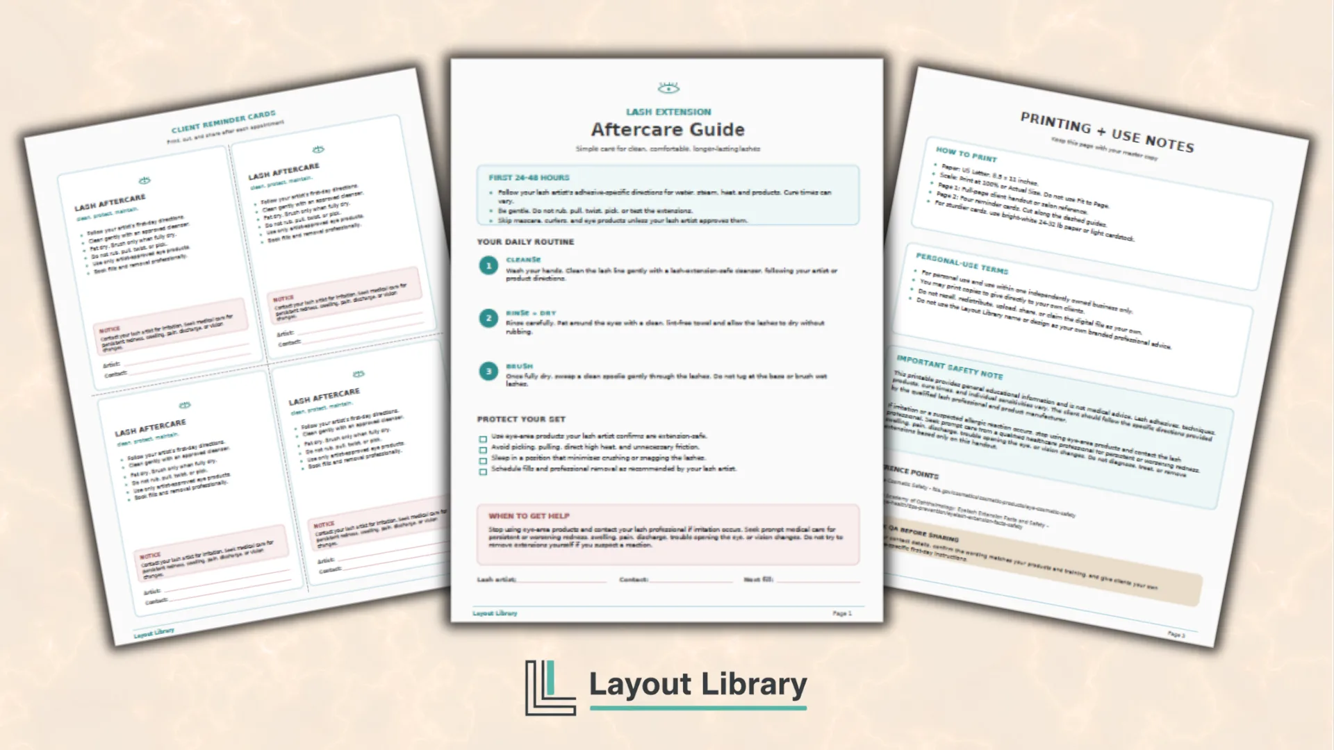 Featured Image - Free Printable Lash Aftercare Guide