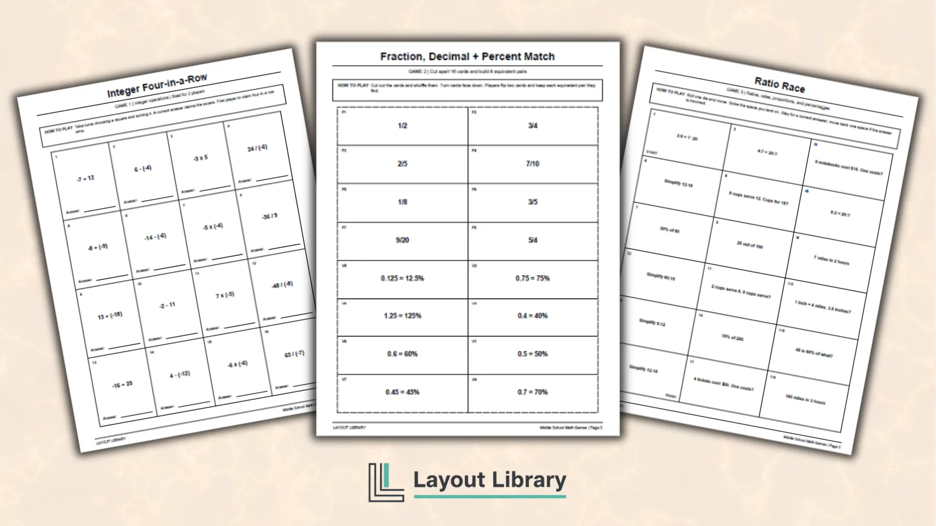 Featured Image - Free Printable Middle School Math Games