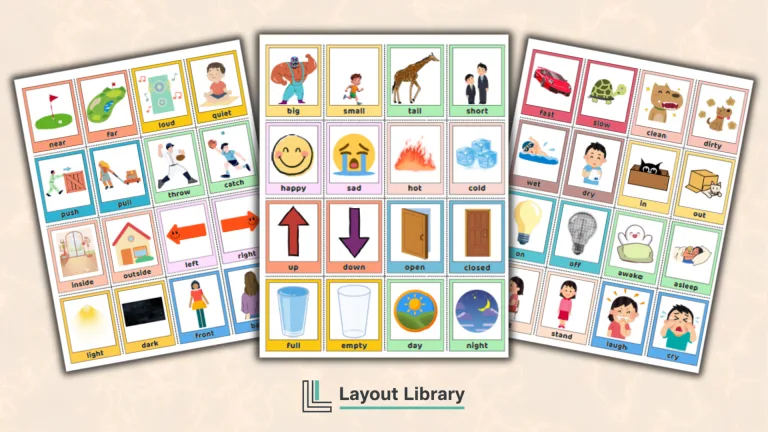 Featured Image - Free Printable Opposites Cards
