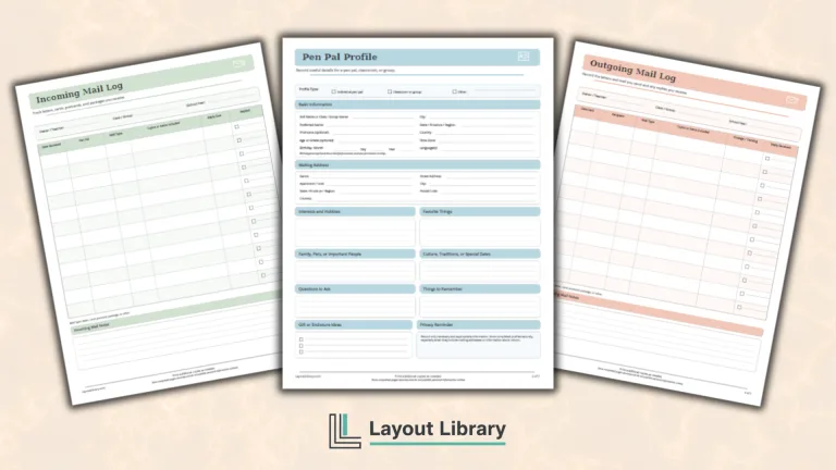 Featured Image - Free Printable Pen Pal Tracker