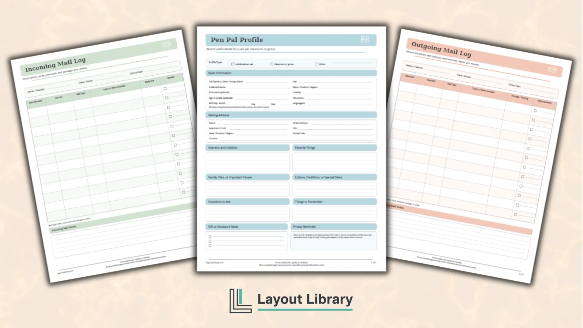 Featured Image - Free Printable Pen Pal Tracker