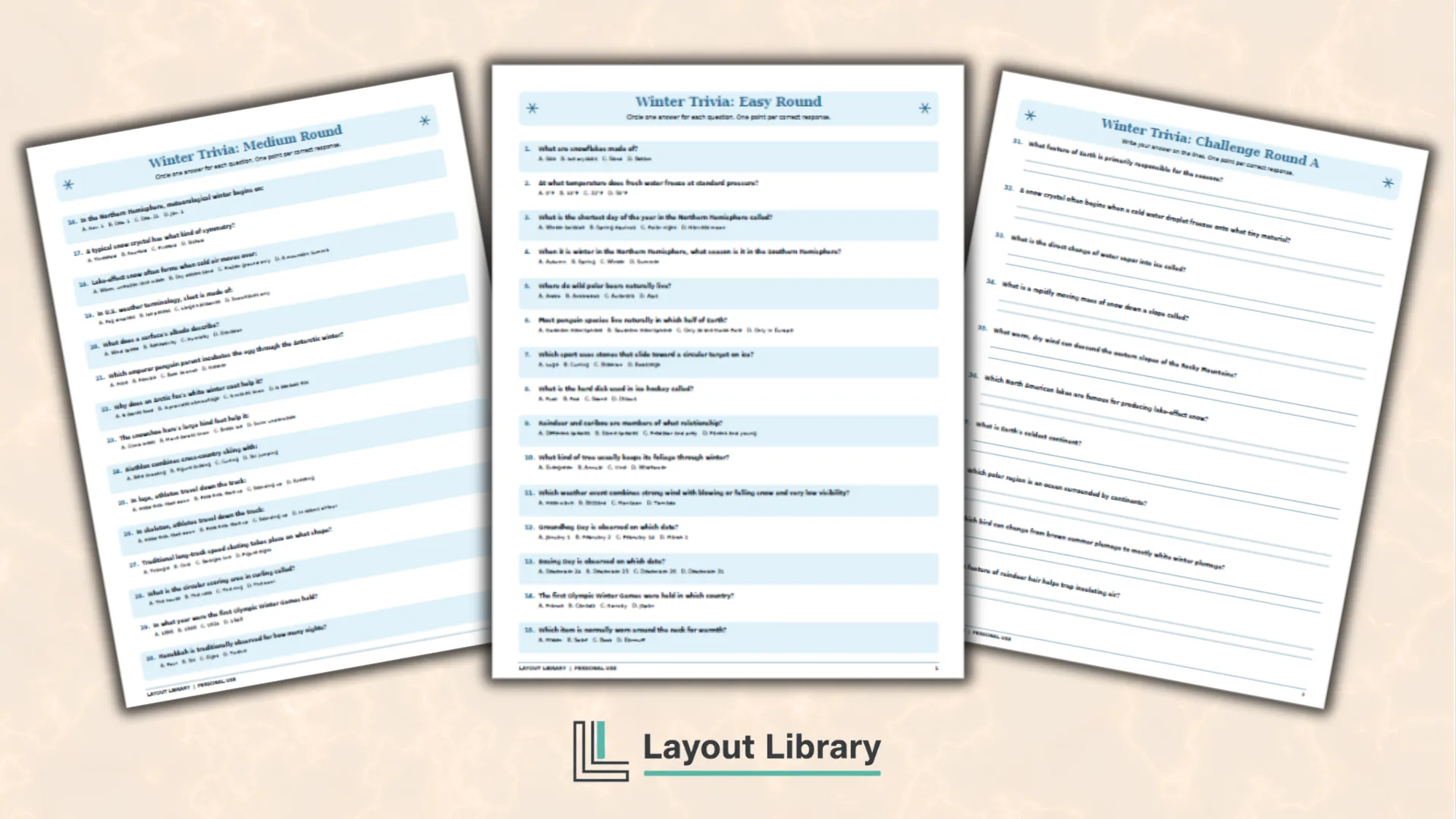 Featured Image - Free Printable Winter Trivia Questions and Answers