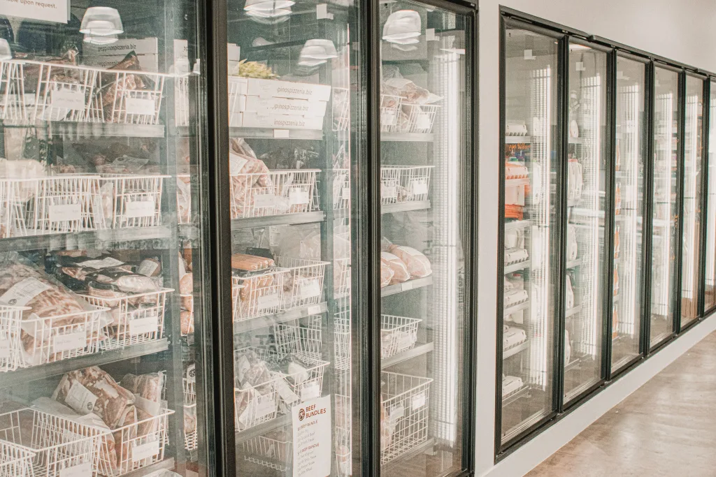 Meat in Freezers With Labels