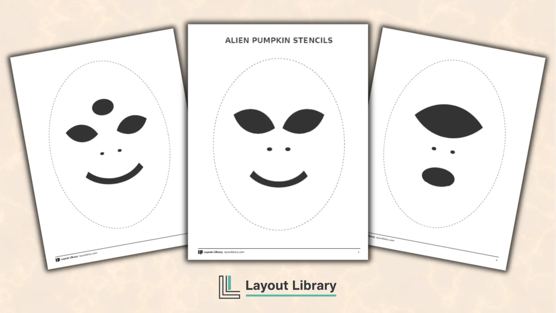 Featured Image - Free Printable Alien Pumpkin Stencils