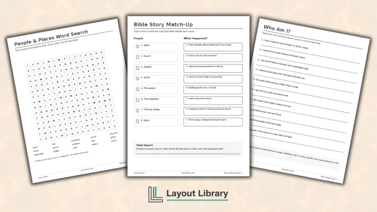Featured Image - Free Printable Bible Activity Sheets