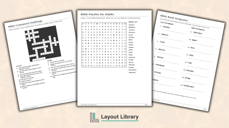 Featured Image - Free Printable Bible Puzzles for Adults