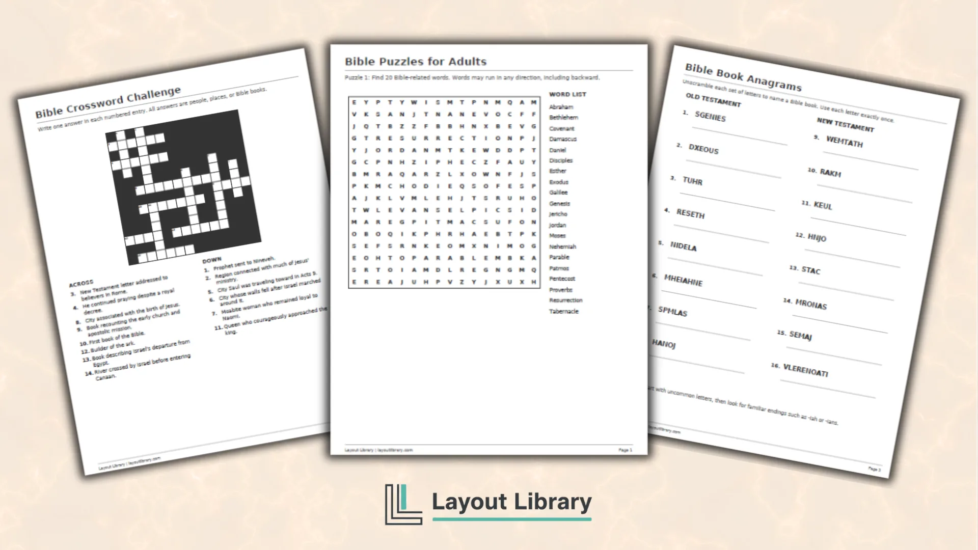 Featured Image - Free Printable Bible Puzzles for Adults