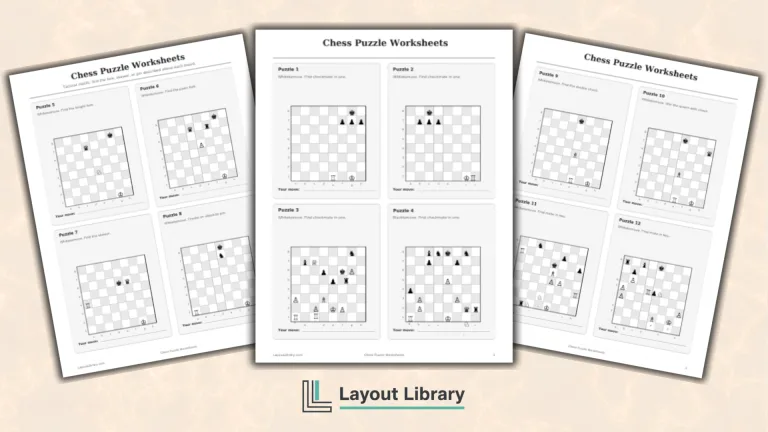 Featured Image - Free Printable Chess Puzzles Worksheets