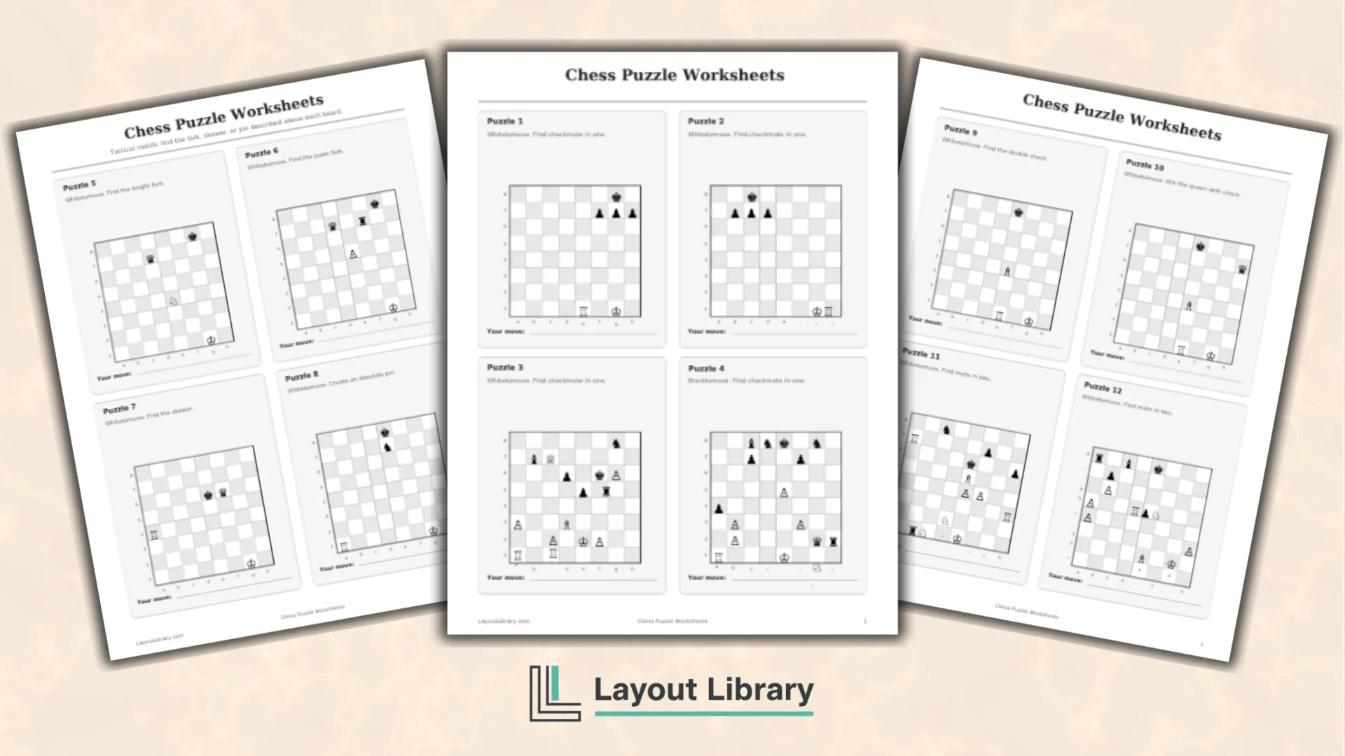 Featured Image - Free Printable Chess Puzzles Worksheets