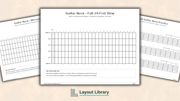 Featured Image - Free Printable Guitar Neck