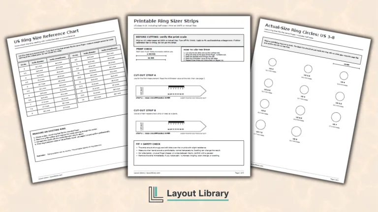 Featured Image - Free Printable Ring Sizer Strip for Women