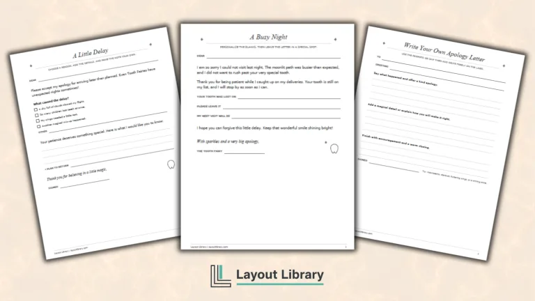 Featured Image - Printable Customizable Tooth Fairy Apology Letter