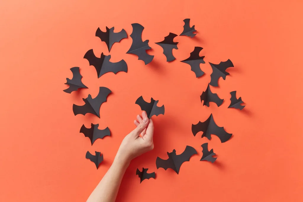 Halloween Decoration Taped to Wall