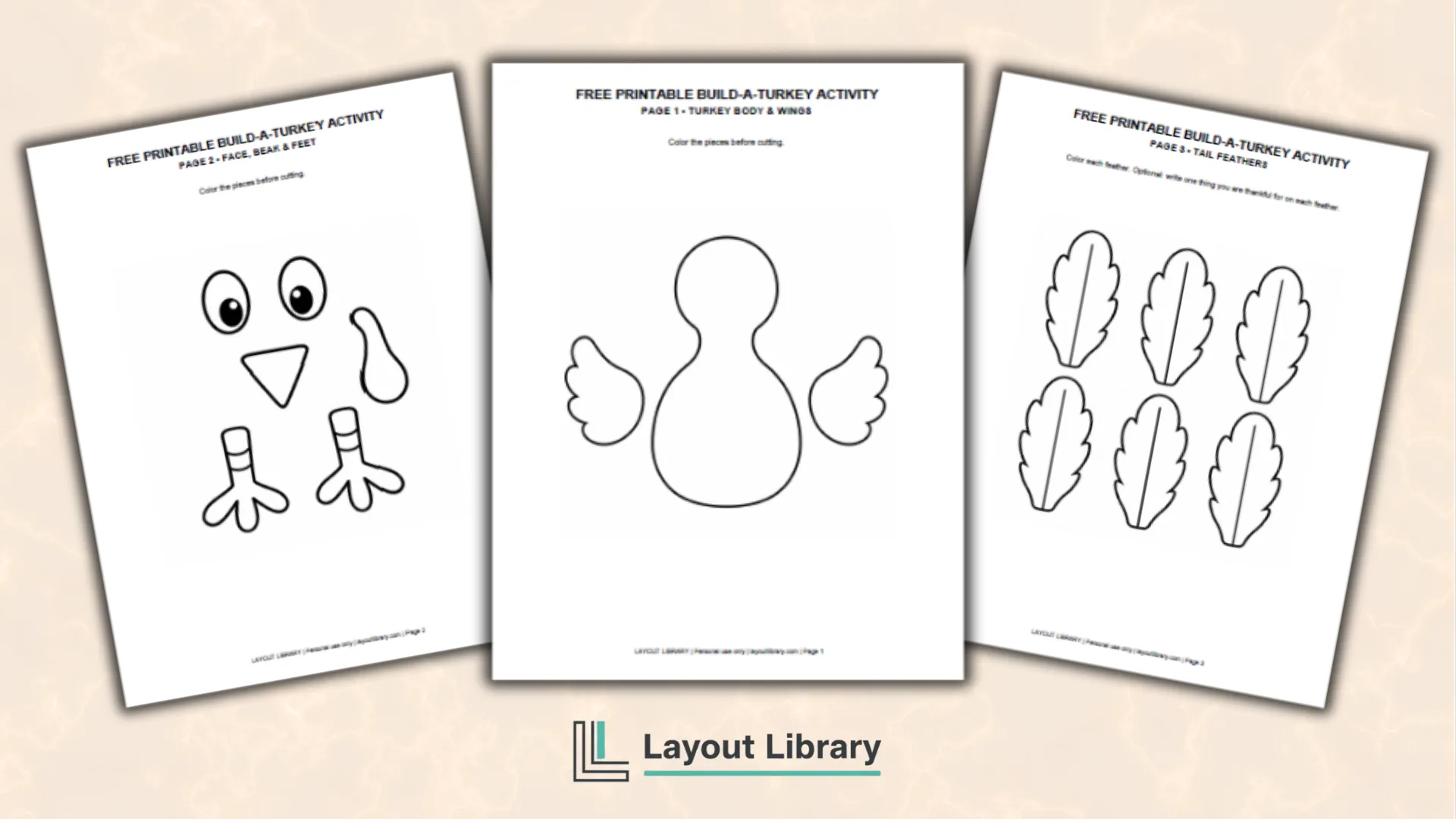 Featured Image - Free Printable Build-a-Turkey Activity