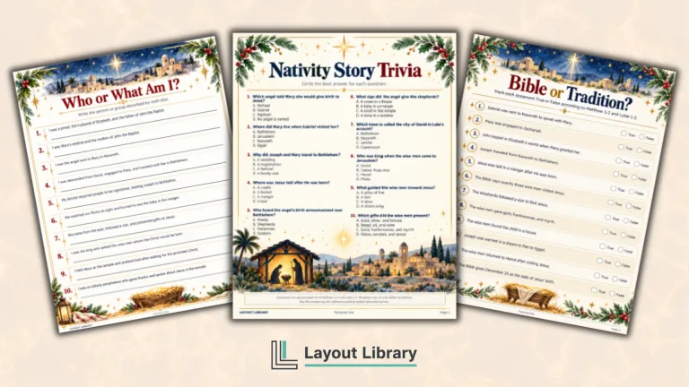 Featured Image - Free Printable Christian Christmas Trivia Games With Answers