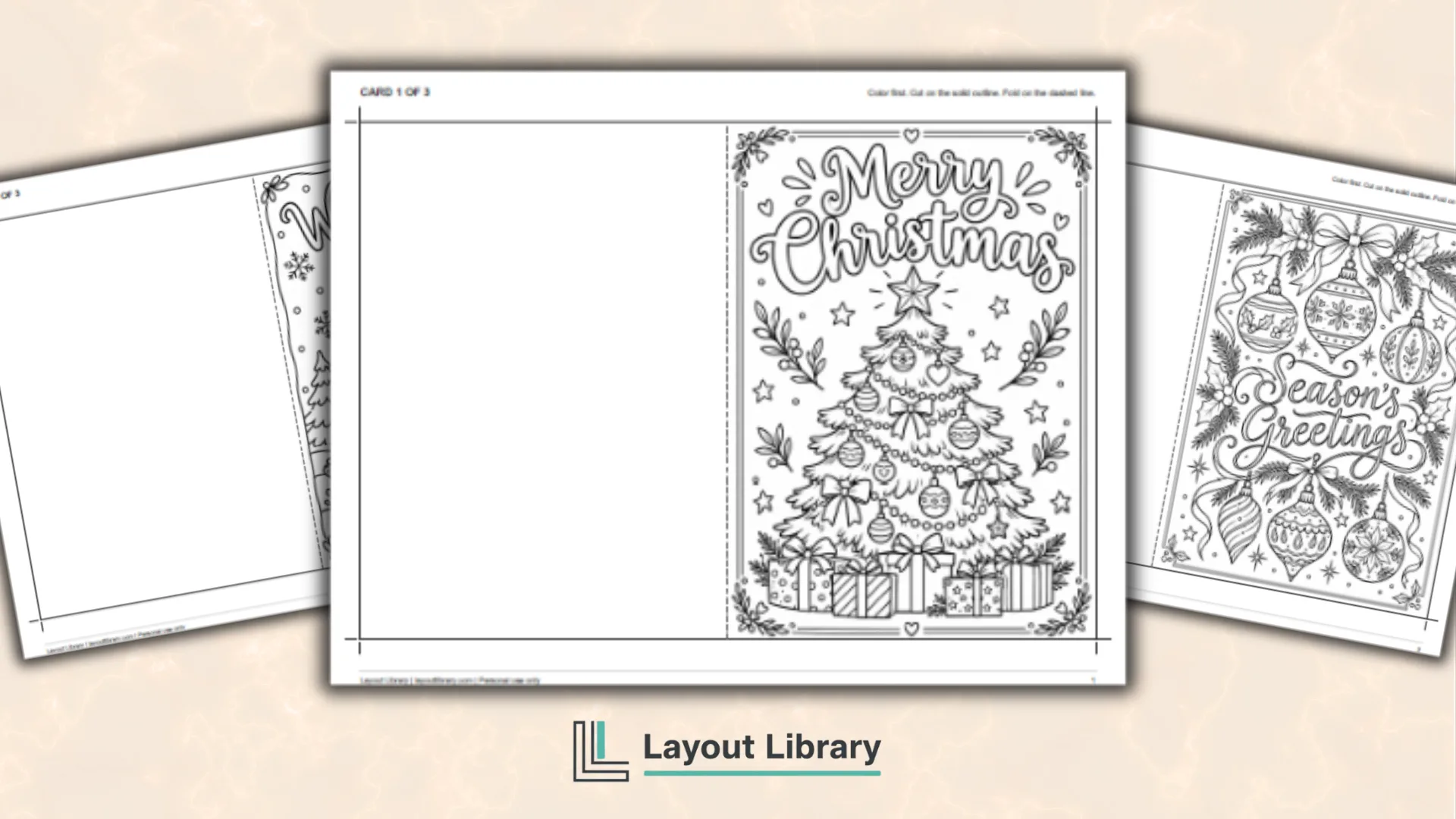Featured Image - Free Printable Christmas Cards to Color