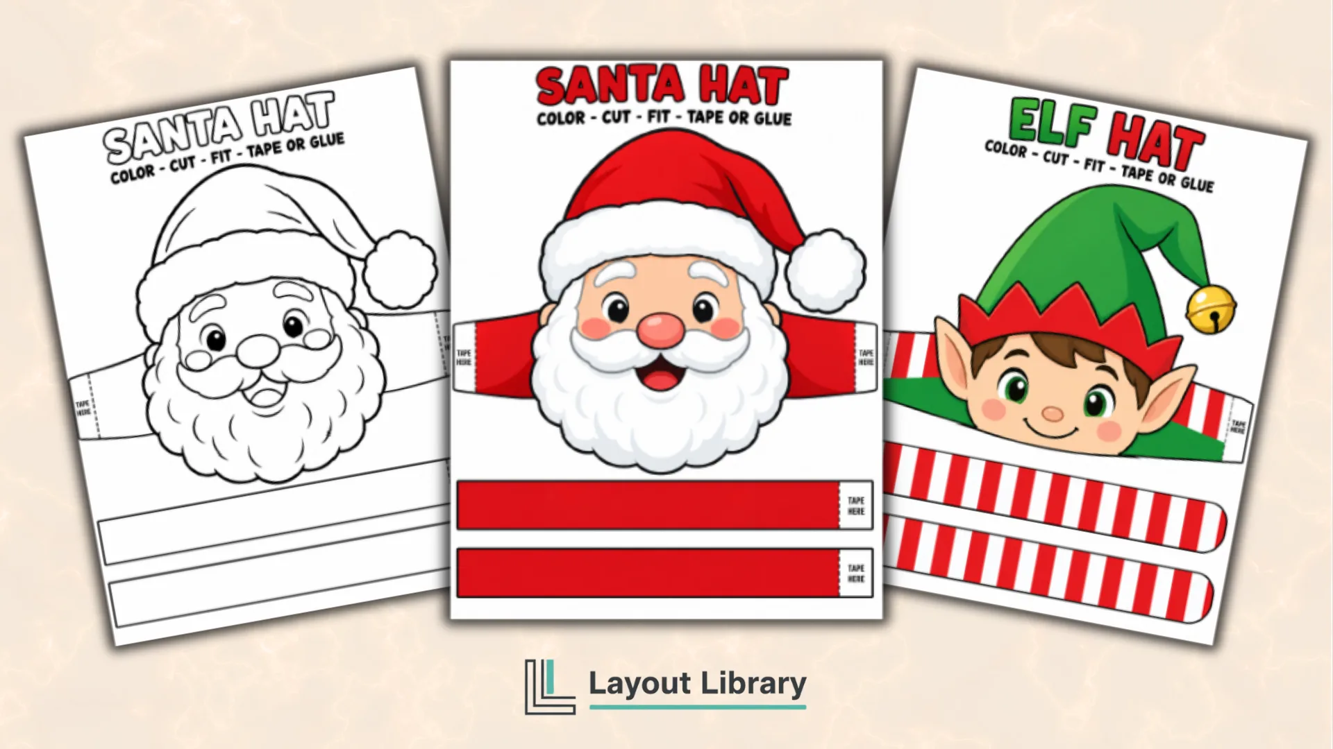 Featured Image - Free Printable Christmas Hats