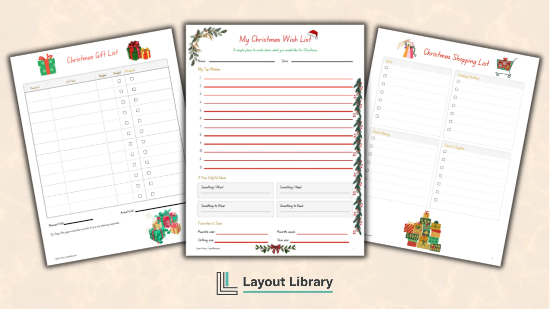 Featured Image - Free Printable Christmas Lists