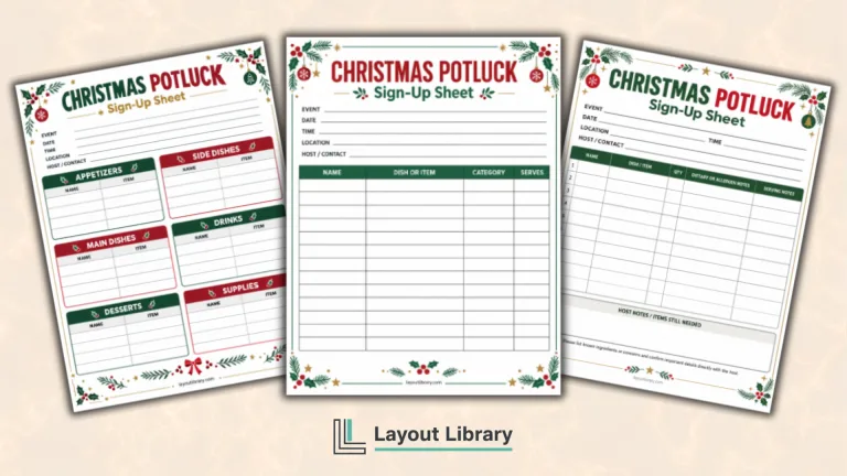 Featured Image - Free Printable Christmas Potluck Sign-Up Sheets