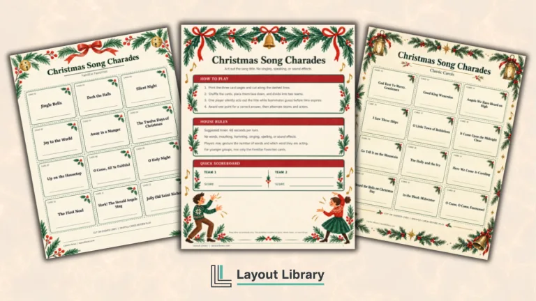 Featured Image - Free Printable Christmas Song Charades