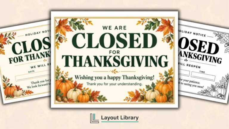 Featured Image - Free Printable Closed for Thanksgiving Signs
