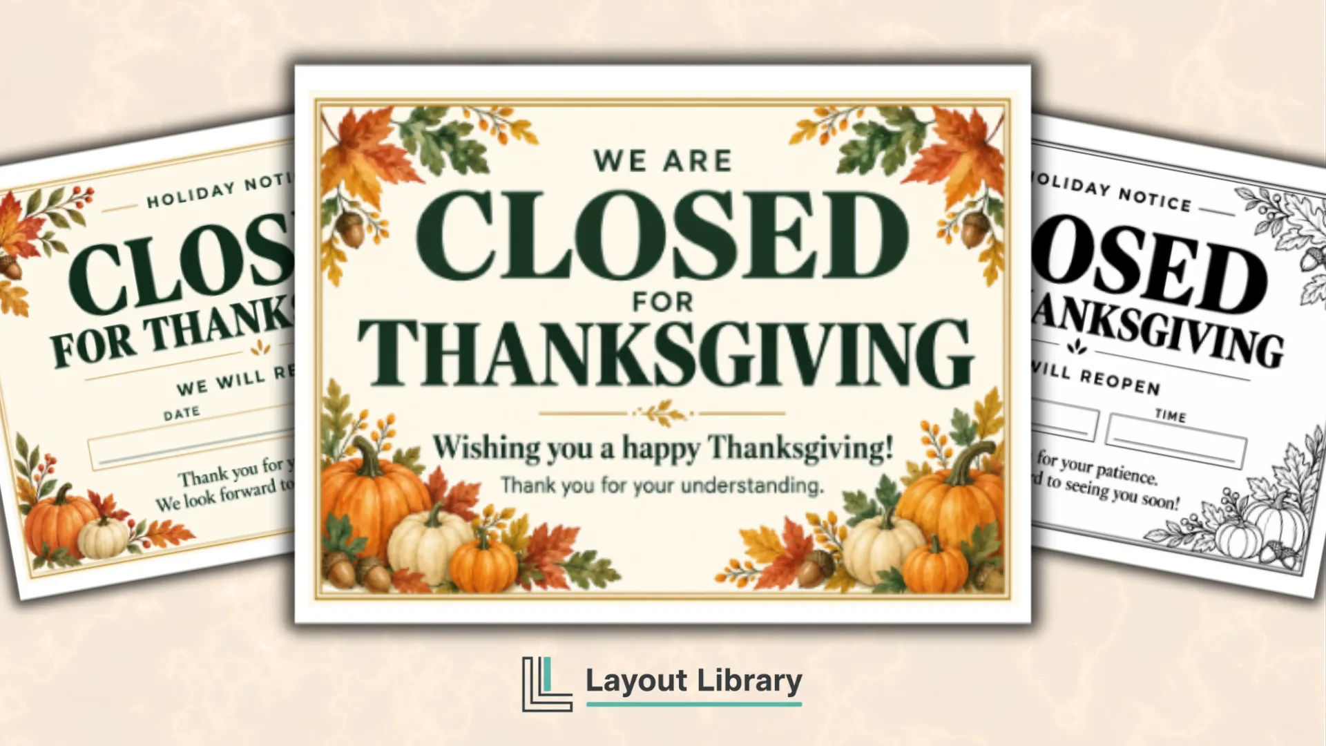 Featured Image - Free Printable Closed for Thanksgiving Signs