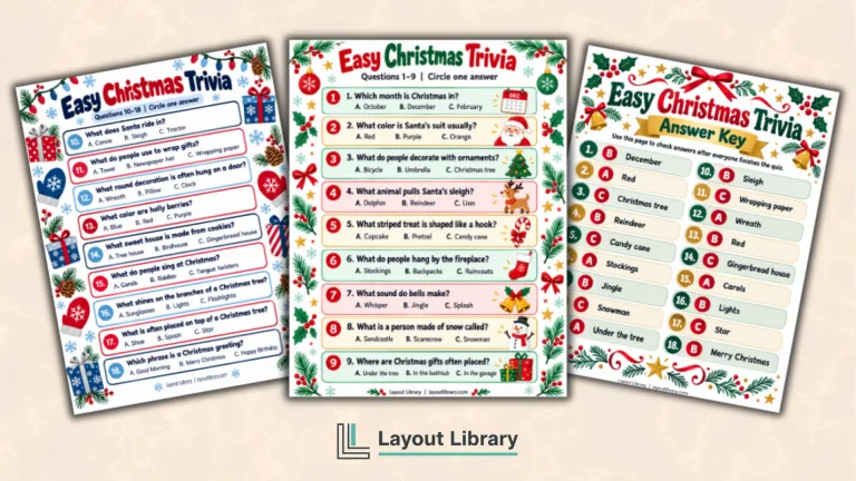 Featured Image - Free Printable Easy Christmas Trivia Questions & Answers