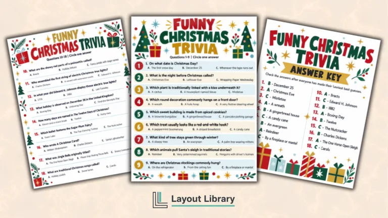 Featured Image - Free Printable Funny Christmas Trivia Questions & Answers