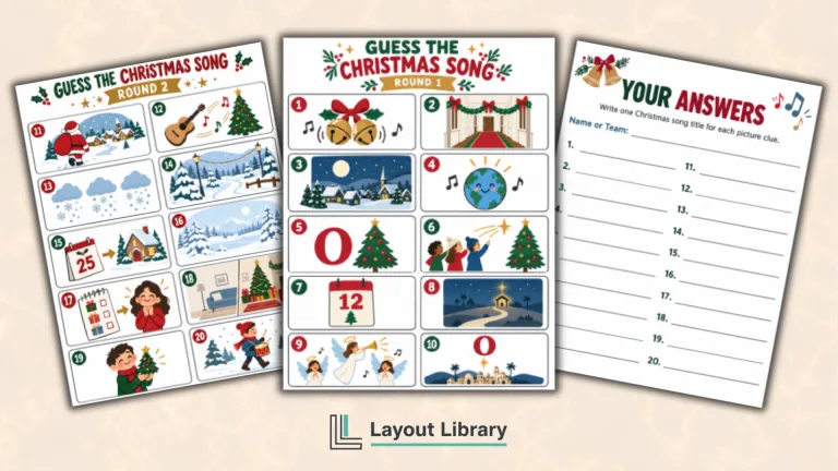 Featured Image - Free Printable Guess the Christmas Song Game