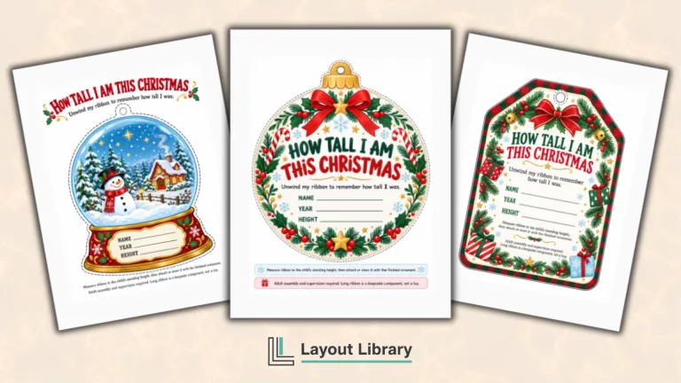 Featured Image - Free Printable How Tall I Am Christmas Ornament
