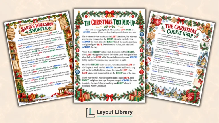 Featured Image - Free Printable Left-Right Christmas Gift Exchange Game