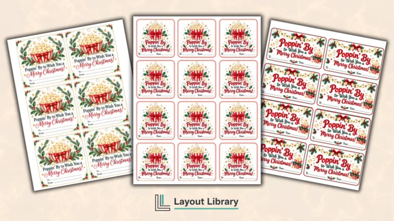 Featured Image - Free Printable Poppin’ By To Wish You a Merry Christmas Gift Tags