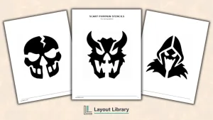 Free Printable Scary Pumpkin Stencil Set