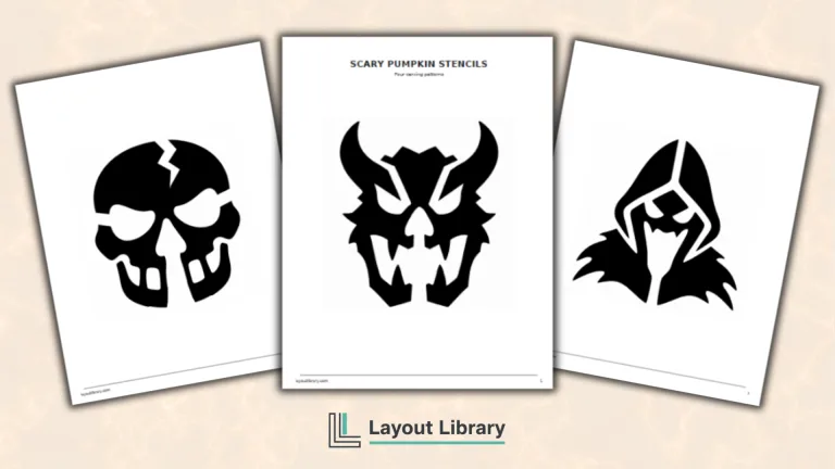 Free Printable Scary Pumpkin Stencil Set
