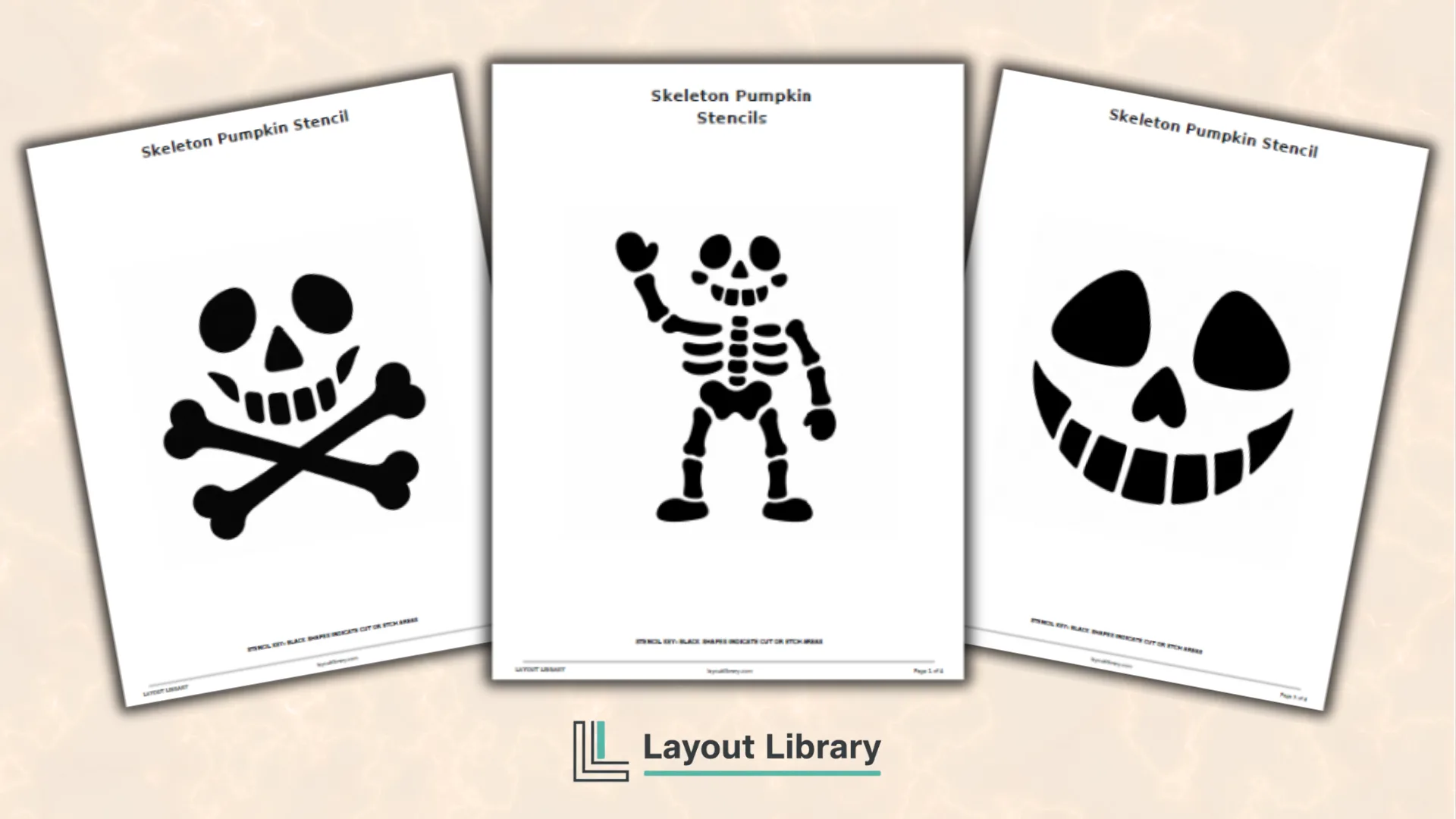 Featured Image - Free Printable Skeleton Pumpkin Stencils