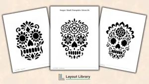 Featured Image - Free Printable Sugar Skull Pumpkin Stencils