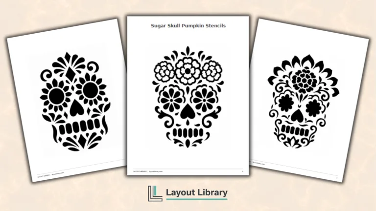 Featured Image - Free Printable Sugar Skull Pumpkin Stencils