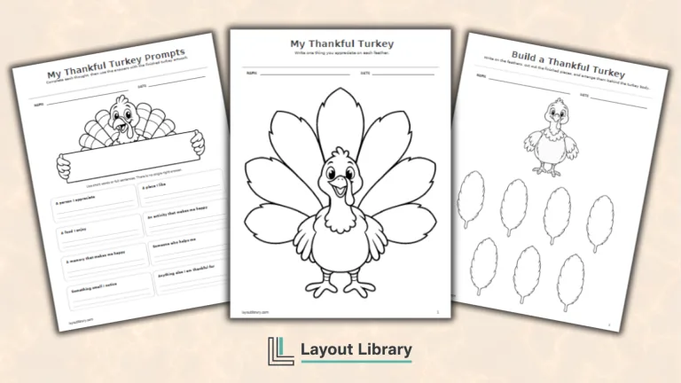 Featured Image - Free Printable Thankful Turkey