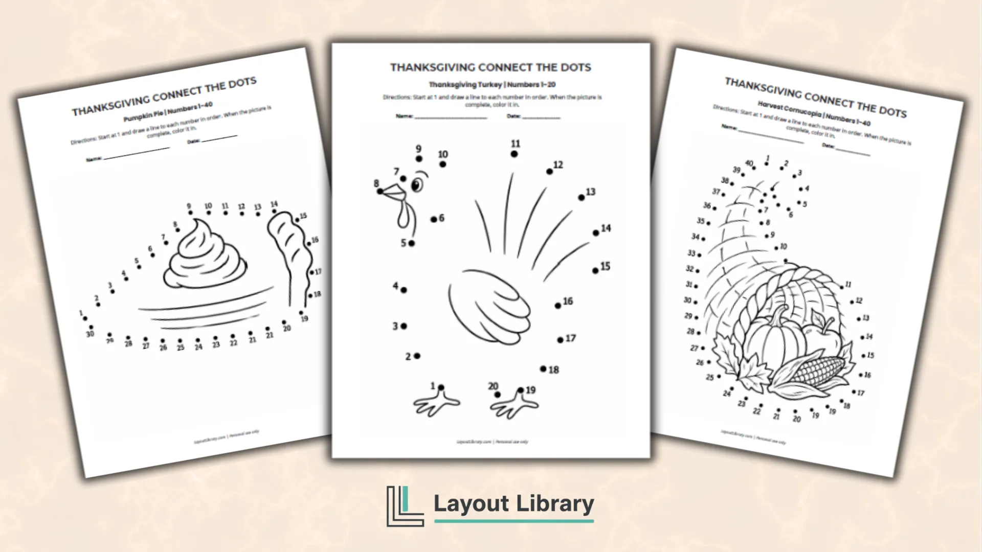 Featured Image - Free Printable Thanksgiving Connect the Dots